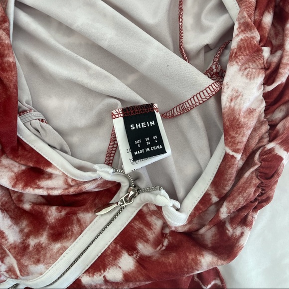 Orangish/red and white crop top. Shein but UO tagged for visibility. - Picture 5 of 6